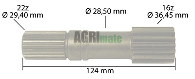 Technical drawing for PLANETARY GEAR SHAFT
Z=16/22