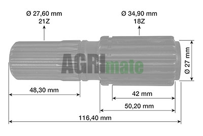 Technical drawing for PLANETARY GEAR SHAFT
Z=18/21