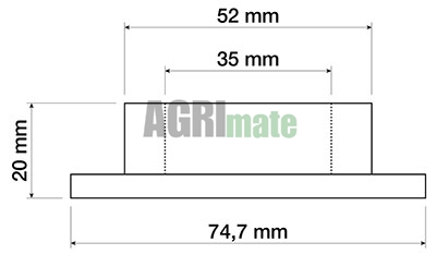 Technical drawing for BUSHING
Ø 35 X 52/74.7 X 20 MM