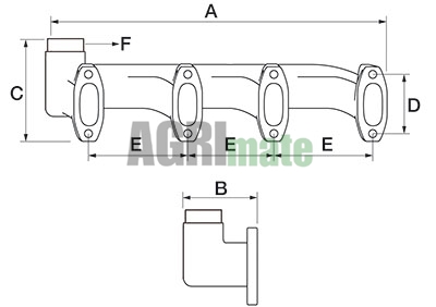 Technical drawing for EXHAUST MANIFOLD