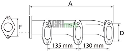 Technical drawing for EXHAUST MANIFOLD