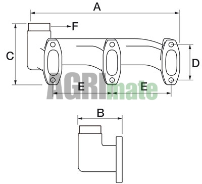 Technical drawing for EXHAUST MANIFOLD
