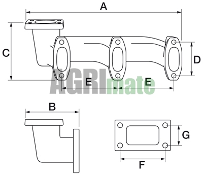 Technical drawing for EXHAUST MANIFOLD