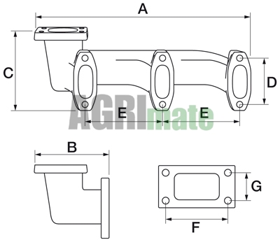 Technical drawing for EXHAUST MANIFOLD