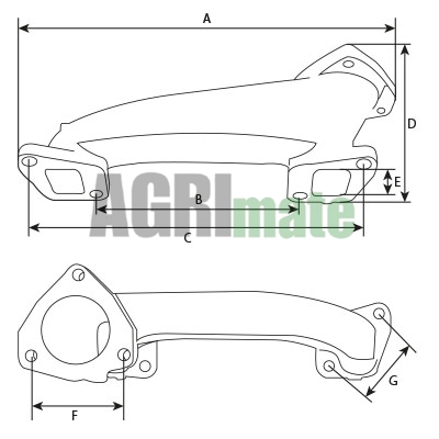 Technical drawing for EXHAUST MANIFOLD