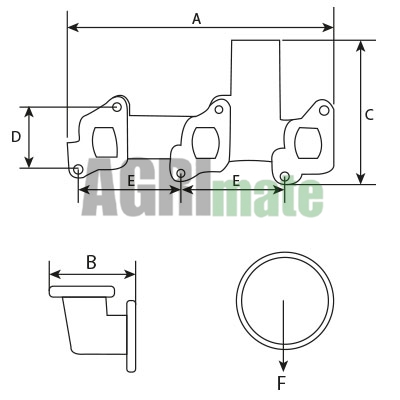 Technical drawing for EXHAUST MANIFOLD