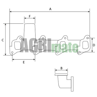 Technical drawing for EXHAUST MANIFOLD