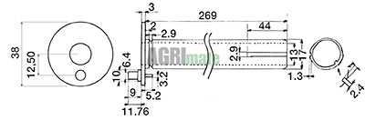 Technical drawing for PRESSURE CONTROL SHAFT
