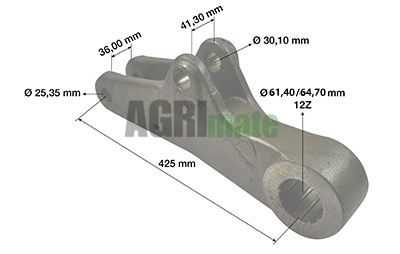 Technical drawing for ROCKSHAFT LIFT ARM
L 425 MM – Ø 25.35/30.10/64.70 MM – 12Z