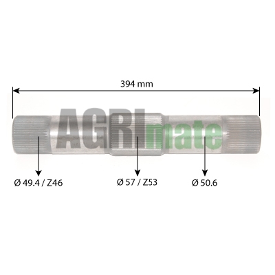 Technical drawing for LIFT ARM SHAFT
L 394 MM – Ø 57 MM