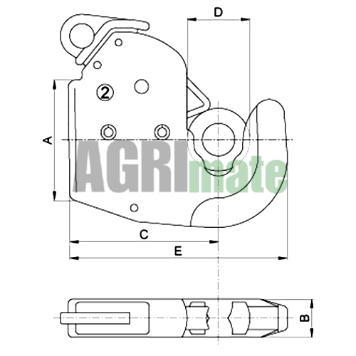 Technical drawing for LOWER LINK HOOKS
CAT 3 – 188 kW