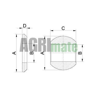 Technical drawing for LOWER LINK BALL
CAT 2/2 – 28.7 x 56 mm
