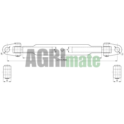 Technical drawing for TOP LINK
CAT 4/4 – M42 x 4.5 – L 720/980 mm