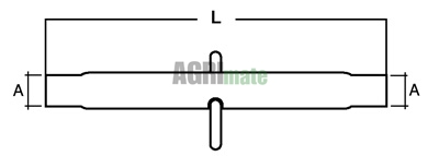 Technical drawing for THREE-POINT TUBE
1” 1/16 UNF – L 480 mm