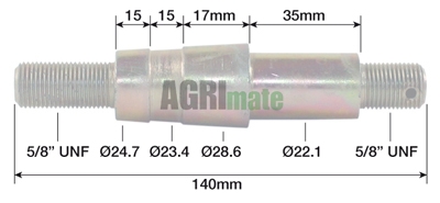 Technical drawing for IMPLEMENT MOUNTING PIN
CAT 1 – 5/8”