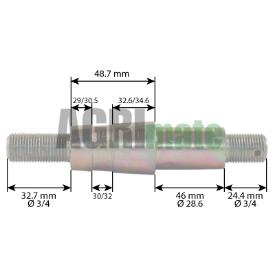 Technical drawing for IMPLEMENT MOUNTING PIN
CAT 2 – L 151 MM – 3/4”