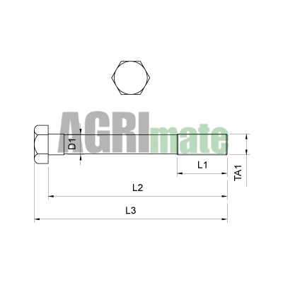 Technical drawing for CYLINDER HEAD BOLT
L. 151.2 mm – 1/2” UNF