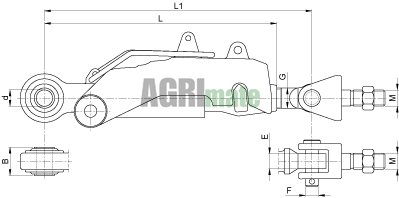 Technical drawing for AUTOMATIC STABILISER
L = 399/414 mm
