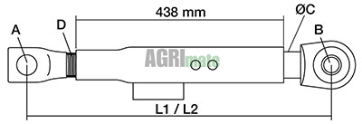 Technical drawing for TELESCOPIC STABILIZER
L 600/710 MM – Ø 26.0 MM