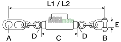 Technical drawing for CHECK CHAIN STABILIZER
L 540/660 MM – Ø 21 MM