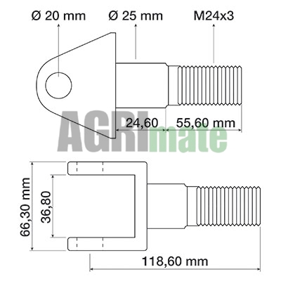 Technical drawing for LEVELLING FORK