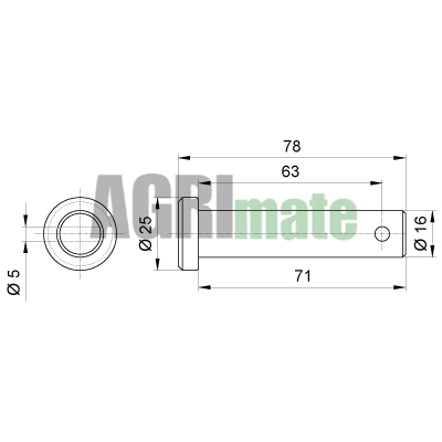 Technical drawing for CLEVIS PIN