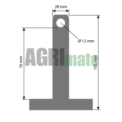 Technical drawing for CLEVIS PIN
L 105 MM – Ø 12 MM