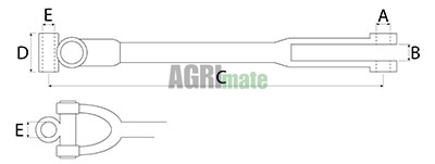 Technical drawing for LEVELING ARM
L 575 mm – Ø 18 mm