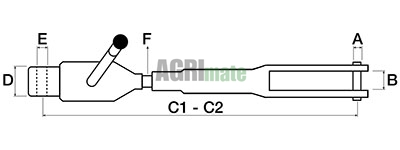 Technical drawing for LEVELING ARM
L 520/710 MM – Ø 19.50 – Ø22.90 MM