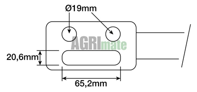 Technical drawing for LEVELING ARM
L 560/790 MM – Ø 19(2 X )- 20 X 65 – Ø 22 MM