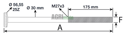 Technical drawing for LEVELLING BOXSHAFT
L 253 MM -M27 X 3