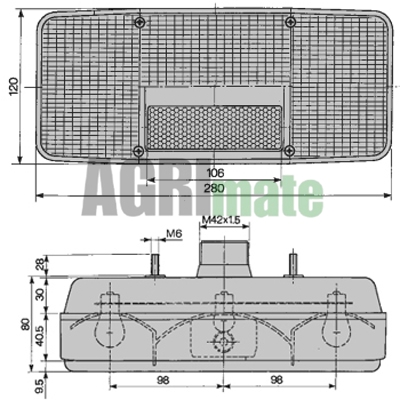 Technical drawing for REAR LIGHT
LEFT WITH NUMBER PLATE LIGHT