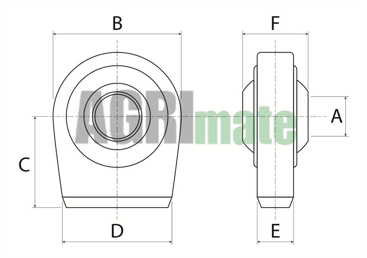 Technical drawing for WELD-ON BALL END
Ø 25.4 mm
