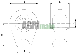 Technical drawing for WELD-ON TOP LINK END
”Ø ”19.2 – L64 mm