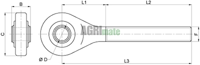 Technical drawing for TOPLINK SPINDLE
CAT 2/25.4 mm – M30 X 3.5 LH L 220 mm