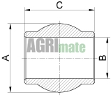 Technical drawing for TOP LINKS BALL
CAT 3/2 – Ø 25.4 x 60 mm – L 51 mm
