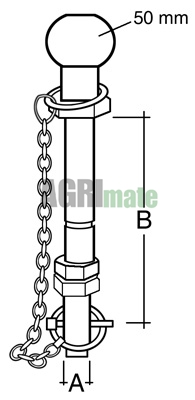Technical drawing for BALL HITCH PIN
Ø 22 mm – L 90 mm