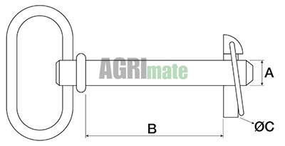 Technical drawing for HITCH PIN WITH LINCH PIN & CHAIN
Ø 37.5 MM – L 190 MM