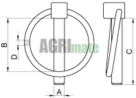 Technical drawing for LINCH PIN (STD ROUND)
Ø 6 x 45 mm – ( 100 PCS )