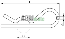 Technical drawing for R CLIP (STD)
Ø 4 x 76 mm – PACK – ( 100 PCS )