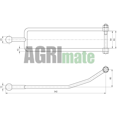Technical drawing for HYDRAULIC TOPLINK HANGER
L 283 mm – FIAT