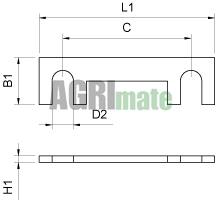 Technical drawing for RIBBON FUSE
80 A – 1 PC.