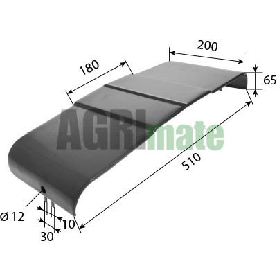 Technical drawing for BATTERY COVER PANEL