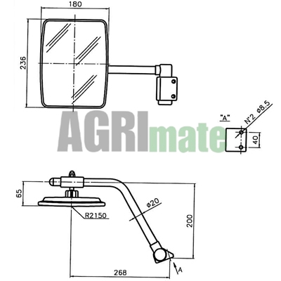 Technical drawing for MIRROR
236 x 180 mm – LEFT