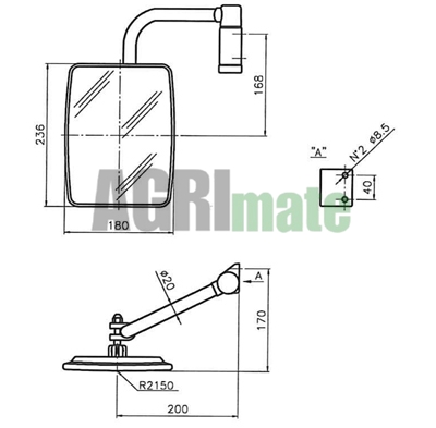 Technical drawing for MIRROR
236 x 180 mm – LEFT