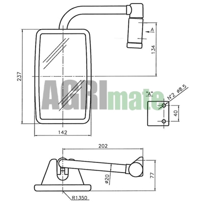 Technical drawing for MIRROR
237 x 142 mm – RIGHT