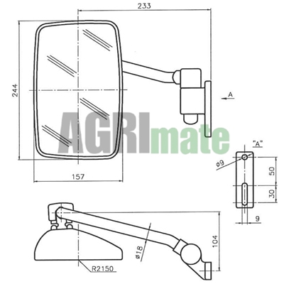 Technical drawing for MIRROR
244 x 157 mm – LEFT