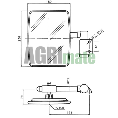 Technical drawing for MIRROR
236 x 180 mm – LEFT