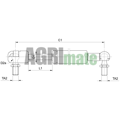 Technical drawing for GAS STRUT