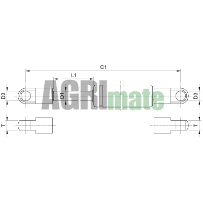 Technical drawing for GAS STRUT